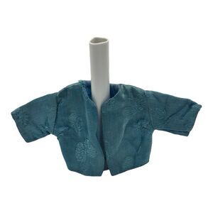 Vintage 1960s Francie Casey Doll Jacket Teal Brocade Bolero Mod Barbie Era